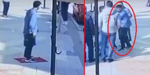 Türk Bayrağını yere serip üstüne çıktı! Esnaf haddini bildirdi