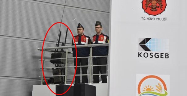 Asker Türkeş'in konuşma yaptığı salona getirdi!