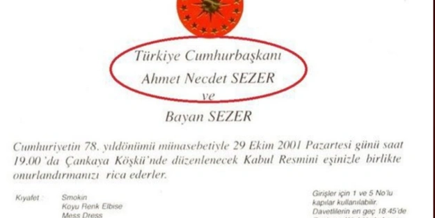 'Türkiye Cumhurbaşkanı' ibaresine itiraz etmişlerdi... Cumhurbaşkanları Ahmet Necdet Sezer'in davetiyesinde de aynı ibare yazılıymış!