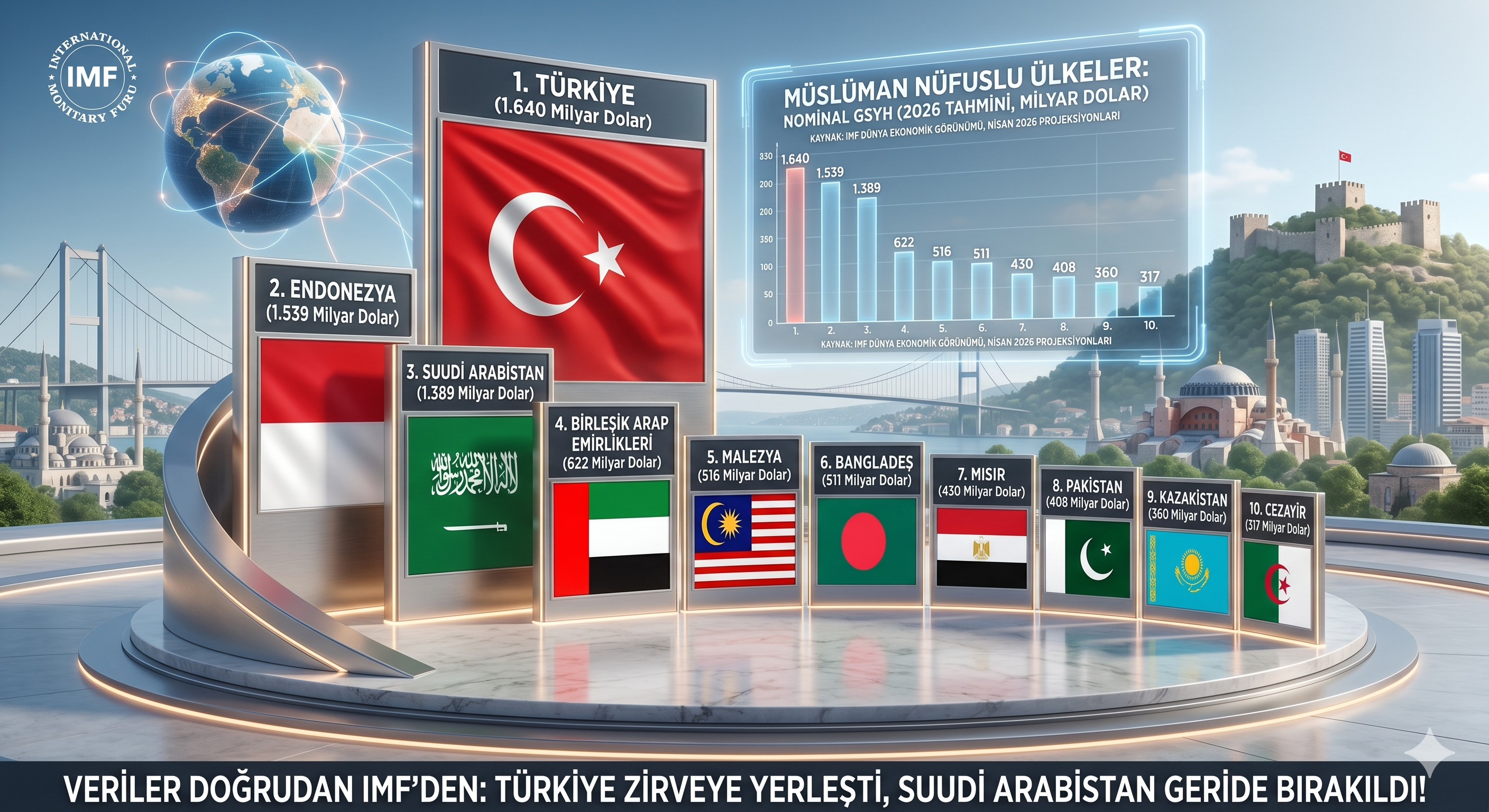 Türkiye ekonomide zirveye yerleşti: Müslüman ülkeler arasında liderlik koltuğunda