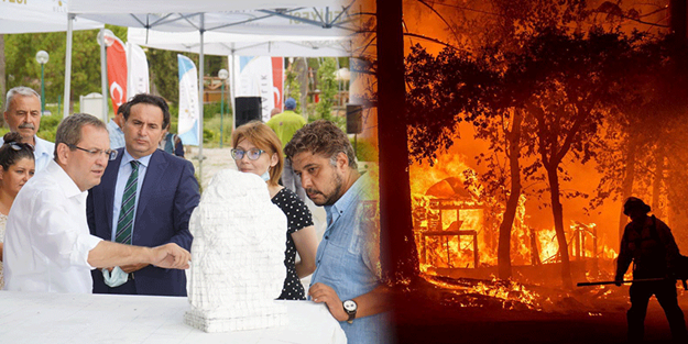 Türkiye yangın, Millet İttifakı heykel derdinde! Ayvalık Belediyesi'nden 'heykel sempozyumu'