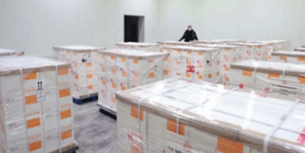Türkiye'de uygulanacak 3 milyon Çin aşısı depoya girdi! İşte ilk görüntüler