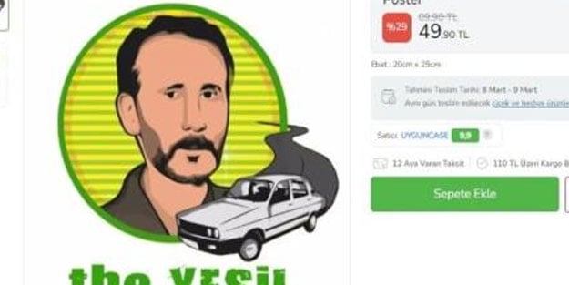 Türkiye'nin önde gelen e-ticaret sitesinde 'Yeşil' posteri satışa çıkarıldı