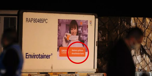 Türkiye'ye gelen Çin aşısının üzerinde dikkat çeken detay