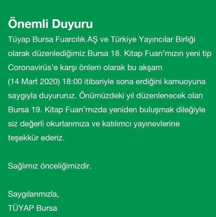 TÜYAP’ın kitap fuarına virüs darbesi 