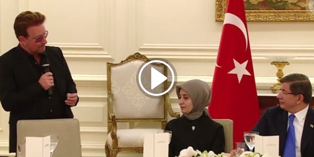 U2 solisti ve ABD'li Kongre üyeleri Çankaya Köşkü'nde