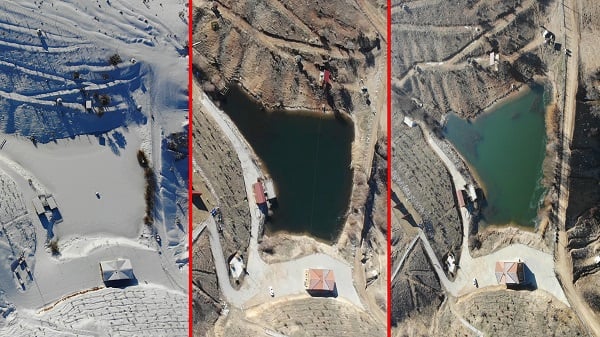 Üç kare arasındaki fark kaygılandırdı! O ilimiz kış mevsimini unuttu