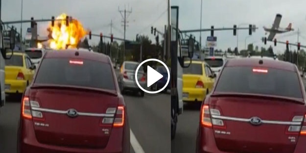 Uçağın inişi sırasında dehşet dolu anlar!