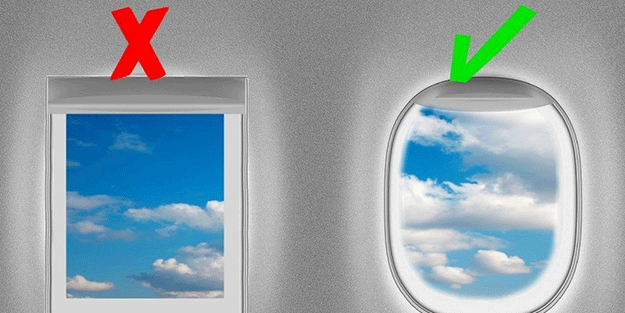 Uçak pencereleri işte bu yüzde kare değil de oval
