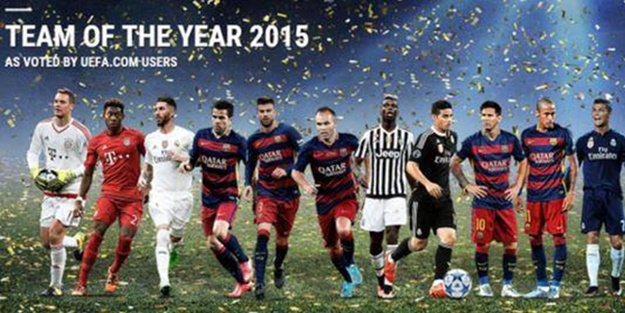 UEFA, 2015 yılının takımını açıkladı!