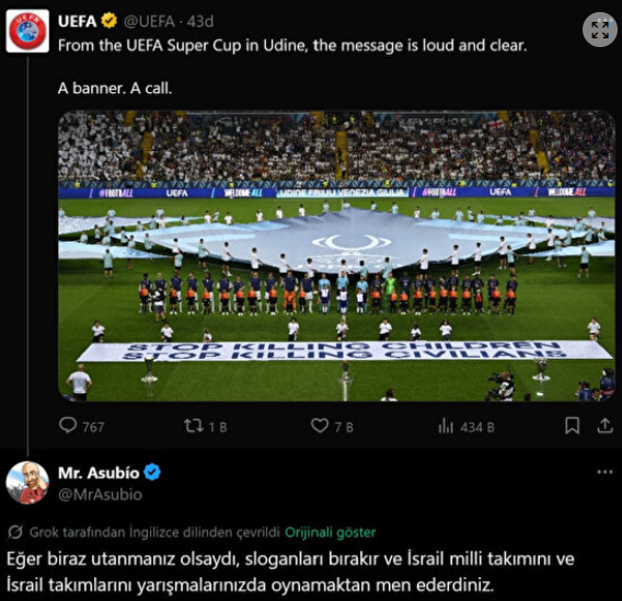 UEFA Gazze'yi hatırladı ama… Katliam yapanın İsrail olduğunu unuttu!