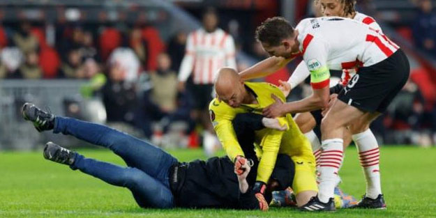 UEFA maçı güreşe dönüştü