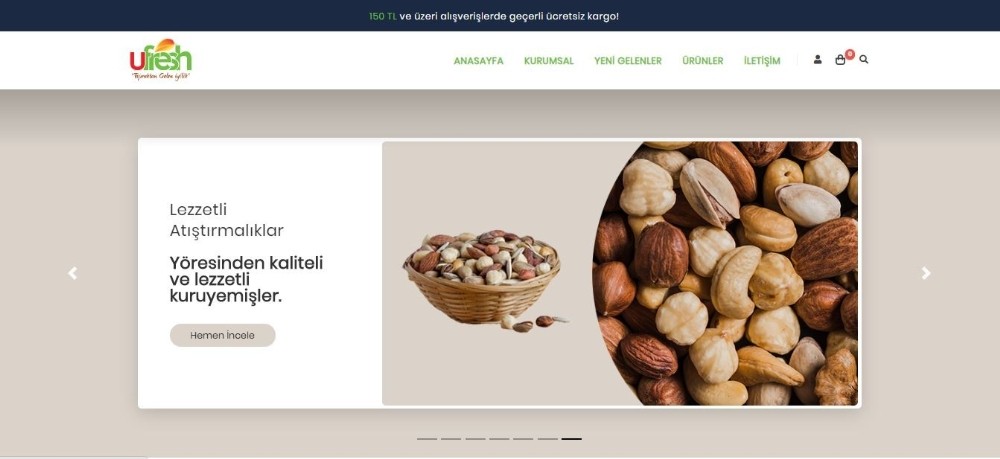 Ufresh, bünyesine kattığı yeni ürünlerle birlikte web sitesini yeniledi 