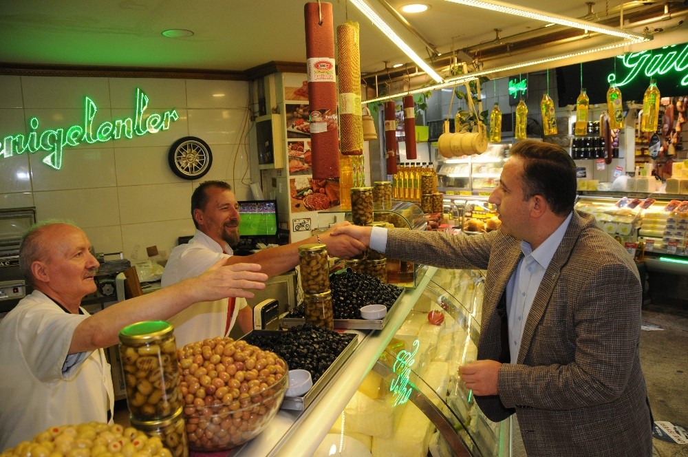 Ufuk Cömez, esnaf ziyaretlerine ara vermiyor 