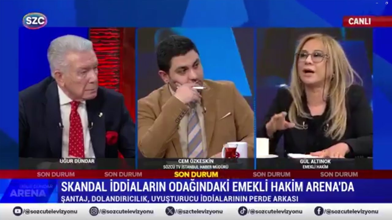 Uğur Dündar ve yanındaki yönetici havlu attı! Emekli hakime Gül Altınok Sözcü TV’yi fena rezil etti