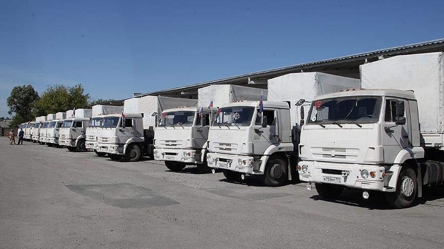 Ukrayna'da Rus tırlarının transit geçişine engel