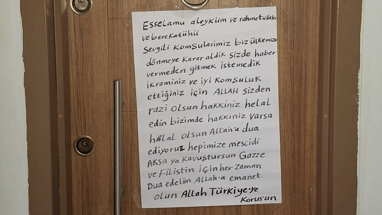 Ülkelerine dönen Suriyeli aileden duygulandıran veda mektubu: "Allah Türkiye’yi korusun"