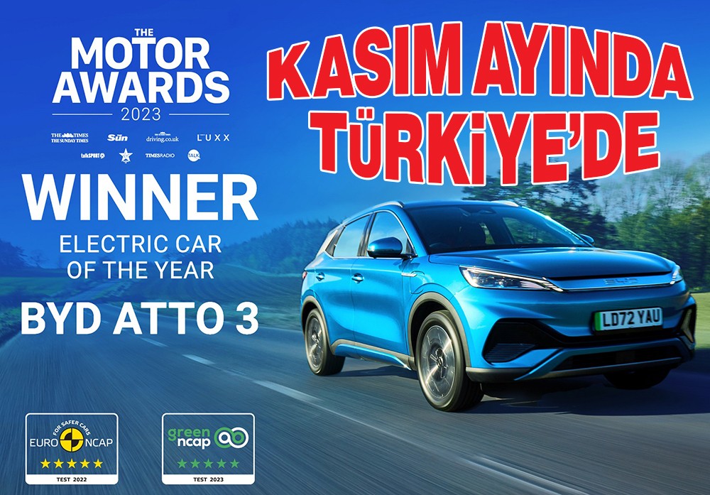 Ülkemize yüzde 10 ÖTV dilimiyle girecek olan BYD ATTO 3 “Yılın Elektrikli Otomobili” seçildi