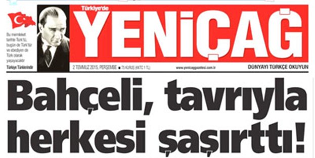 Ülkücü gazeteden Bahçeli'ye sert eleştiri!