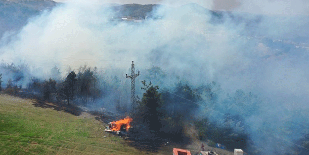 Uludağ'ın eteklerinde yangın