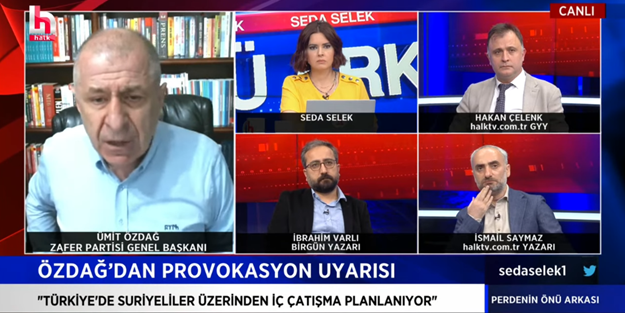 Ümit Özdağ çirkin üslubunu Halk TV'de sürdürdü!