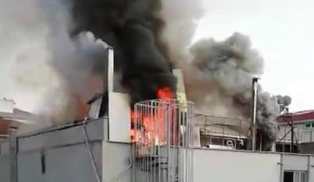 Ümraniye'de imalathanede yangın çıktı!