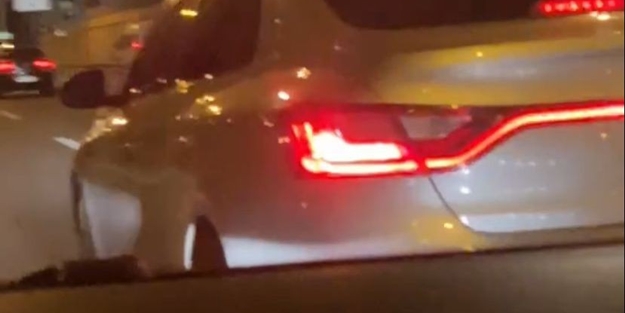 Ümraniye'de maganda kadın sürücüyü böyle sıkıştırdı