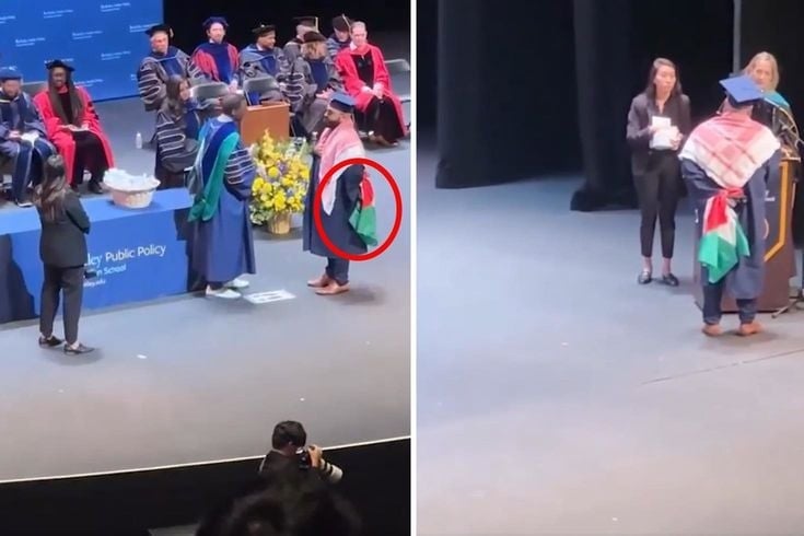 Üniversitede skandal görüntü! Öğrencinin elindeki Filistin bayrağını görünce diplomayı vermediler