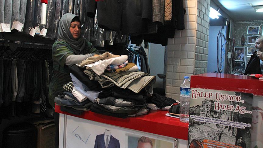 Unutulan giysiler Halepli mağdurlara