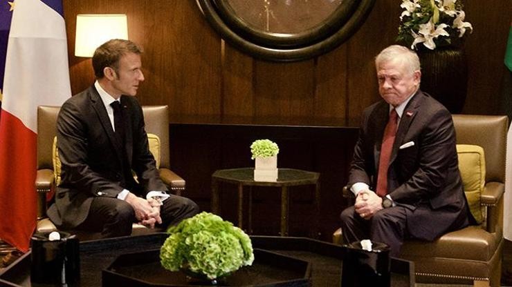 Ürdün Kralı sömürgeci lider Macron ile Orta Doğu'yu konuştu