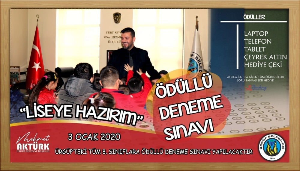 Ürgüp Belediyesinden ‘Liseye Hazırım’ ödüllü deneme sınavı 