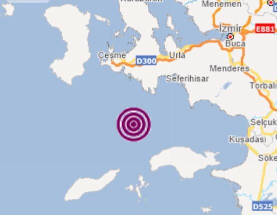 Urla açıklarında 4 büyüklüğünde deprem 