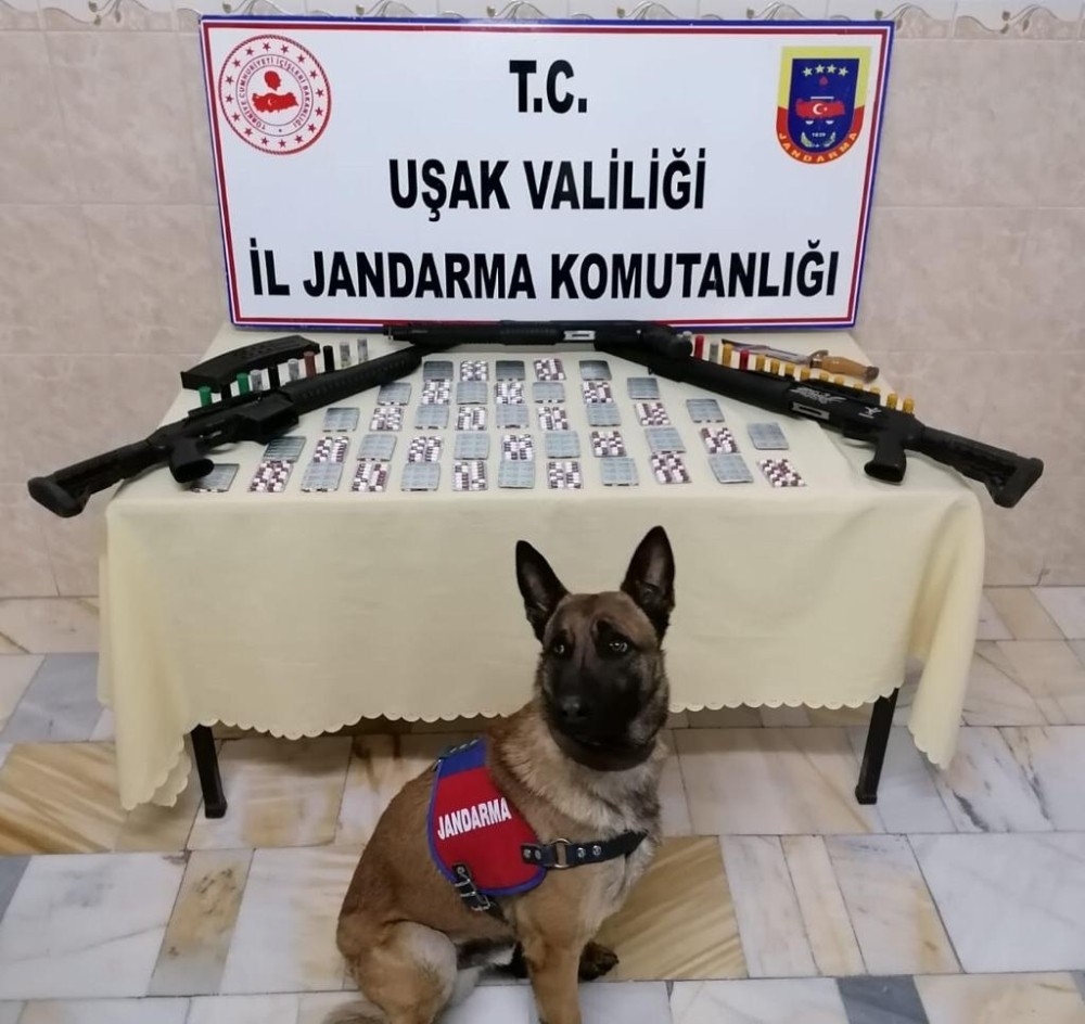 Uşak’ta 616 adet uyuşturucu hap ele geçirildi 