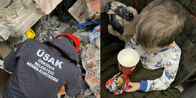 Üsküdar Belediyesi ekipleri, Ukraynalı anne oğlunu enkazdan çıkardı