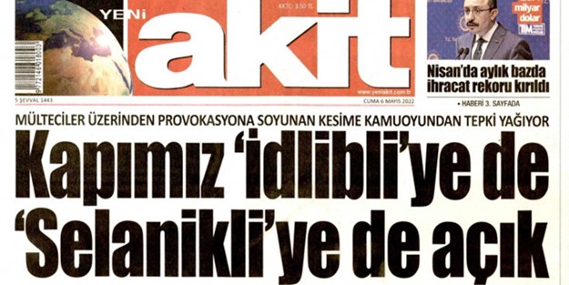 Üzerine niye alındın? Akit'in manşeti, hop oturtup hop kaldırdı