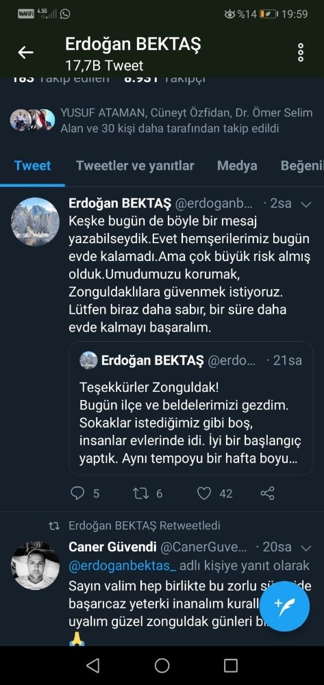Vali Bektaş, “Umudumuzu korumak, Zonguldaklılara güvenmek istiyoruz” 