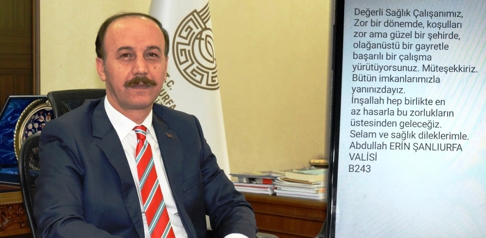Vali Erin’den sağlık çalışanlarına moral mesajı 