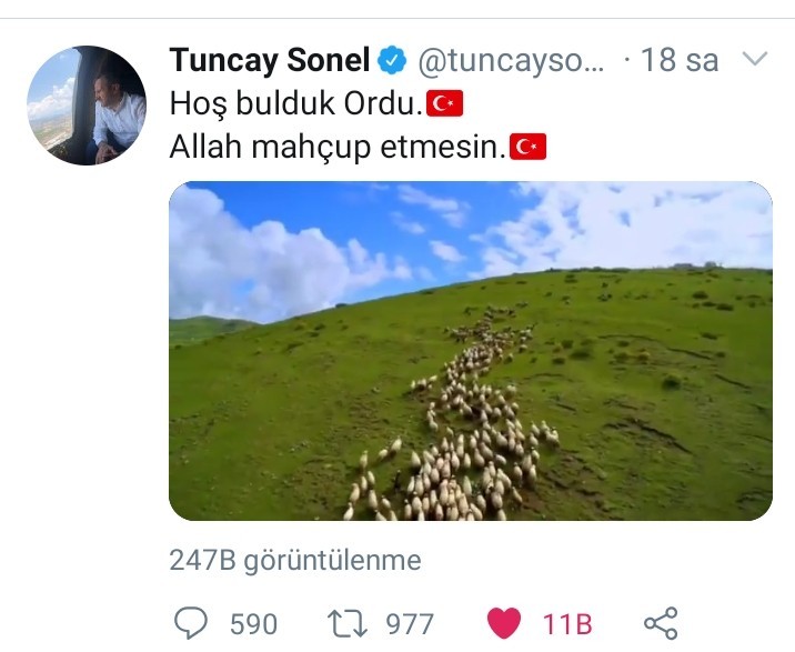 Vali Tuncay Sonel’in ’Ordu’ paylaşımı büyük ilgi gördü 