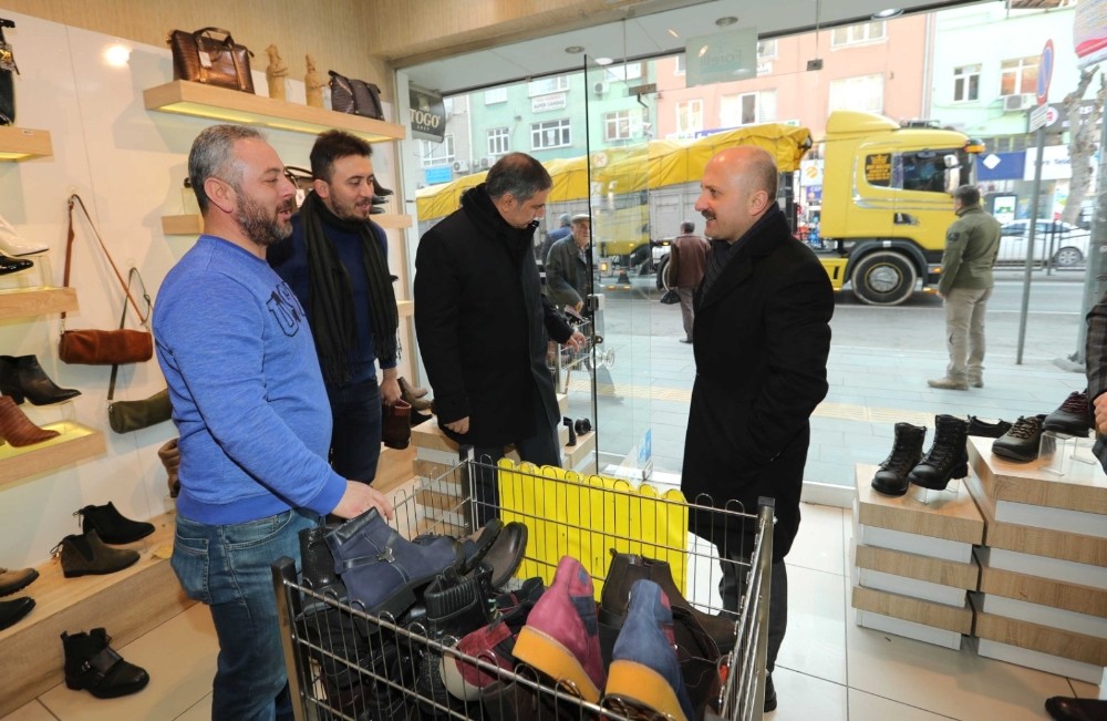 Vali Varol esnaf gezisinde 