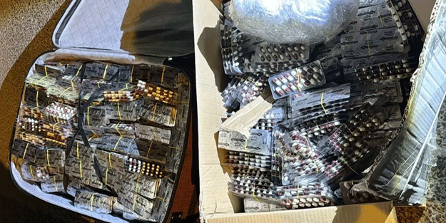 Valizler dolusu uyuşturucu hapla yakalandı