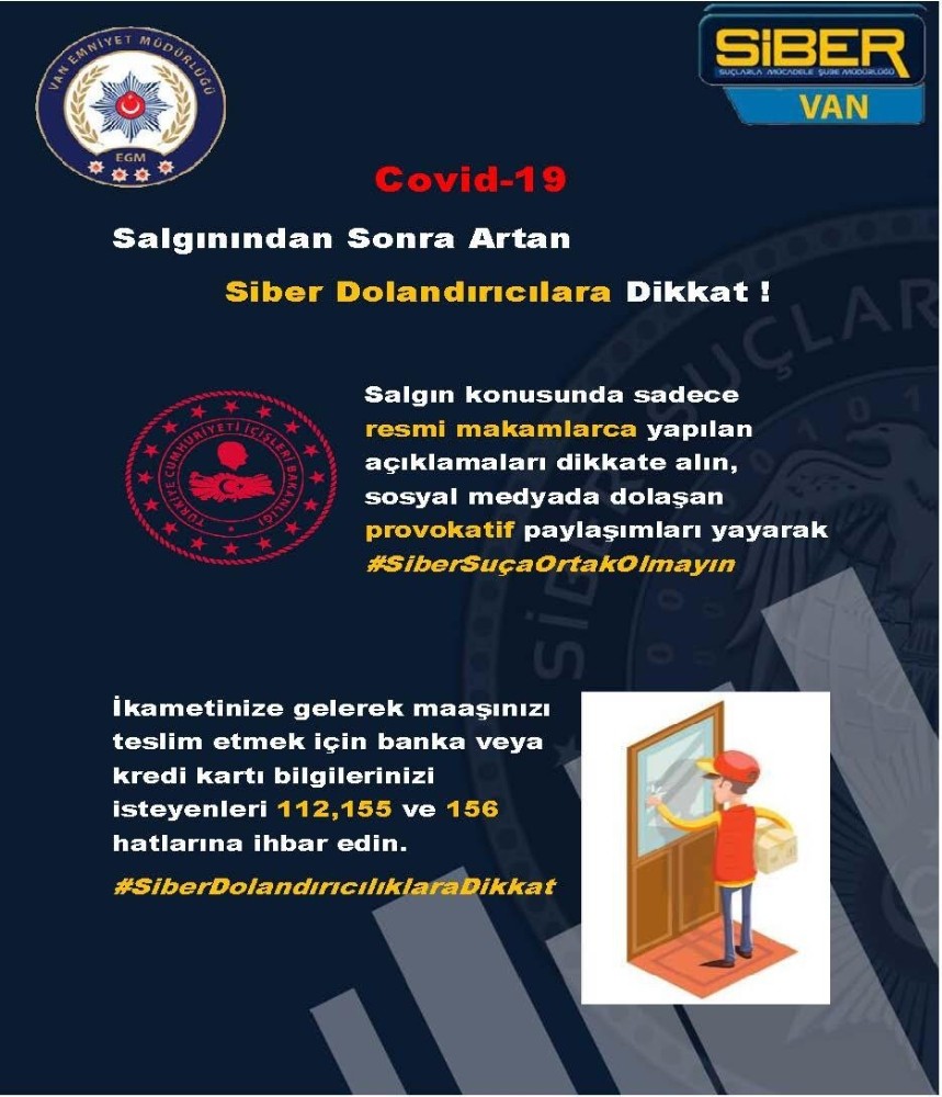 Van Emniyet Müdürlüğünden ‘korona virüsü’ dolandırıcılarına karşı uyarı 