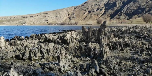 Van Gölü'nde sular çekildi! Ortaya çıktı