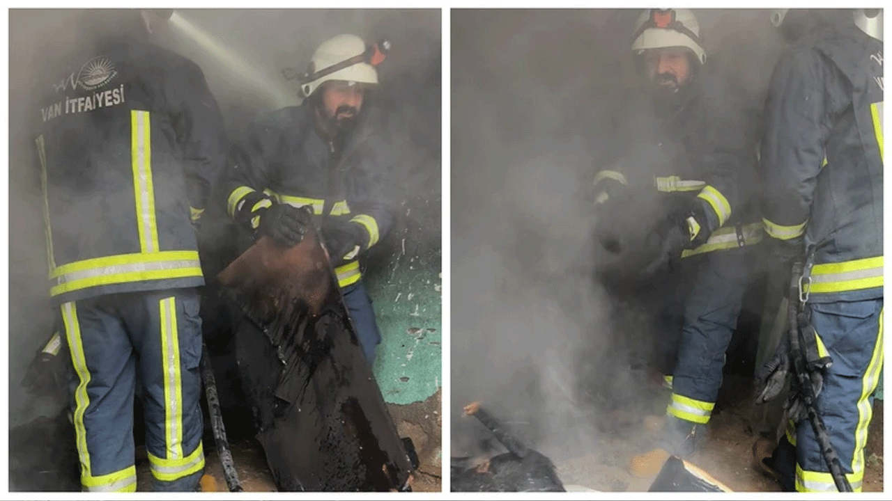 Van’da odunlukta yangın paniği! Alevler 1 saatte kontrol altına alındı