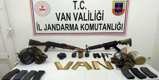 Van'da yakalanan teröriste ait malzemeler ele geçirildi