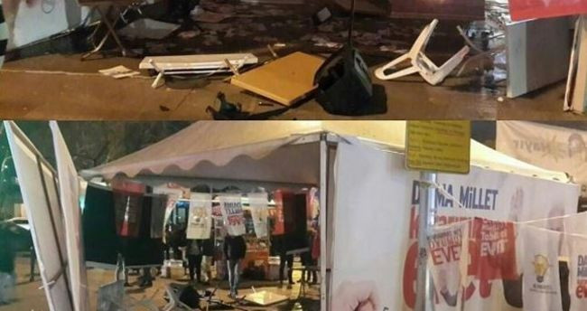 Vandallardan 'evet' çadırına alçak saldırı!