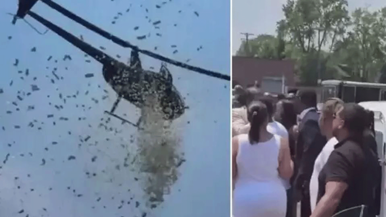 Son isteği yerine getirildi: Gökyüzünden dolar yağdı!