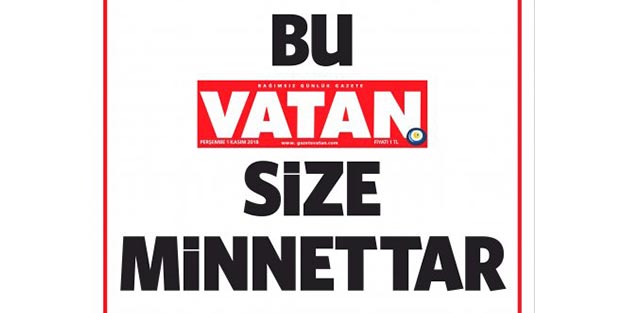 Vatan gazetesi böyle veda etti