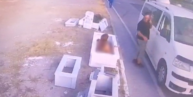 Vatandaşı ürküten anlar! Yoldan geçerken bir anda mezardan çıktı
