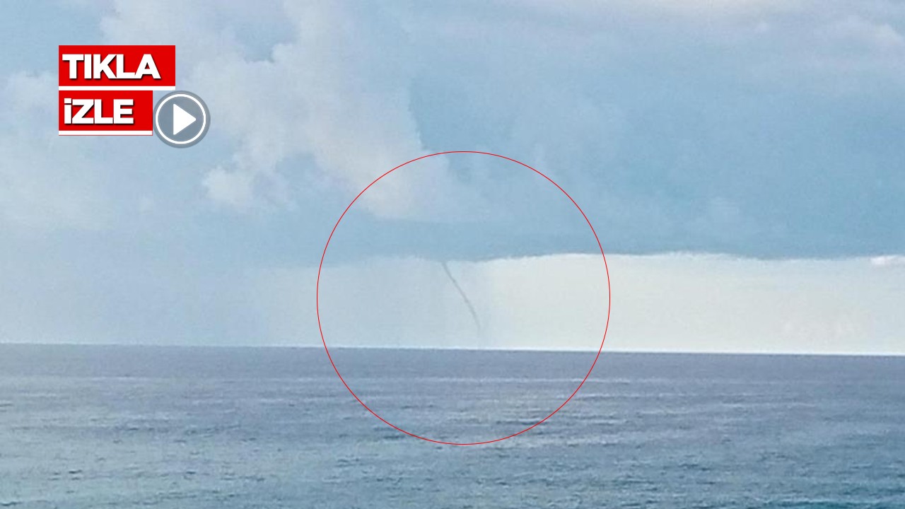 Vatandaşlar panikledi! Alanya’da yağış sonrası denizde hortum oluştu