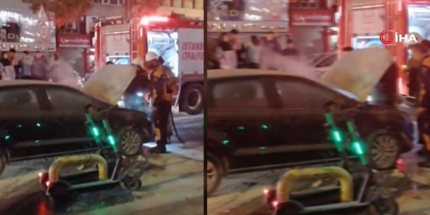 Vatandaşlar söndürdü itfaiye soğutma çalışması yaptı! Yanan araç için böyle seferber oldular